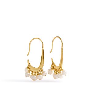 Pearl Organic Hoop Earrings