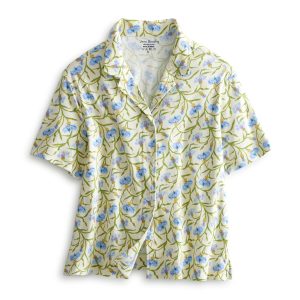 Short-Sleeved Button-Down Pajama Top