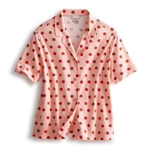 Short-Sleeved Button-Down Pajama Top