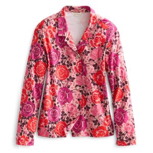 Long-Sleeved Button-Down Pajama Top