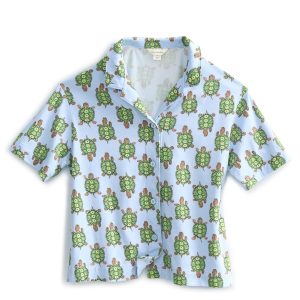 Short-Sleeved Button-Down Pajama Top